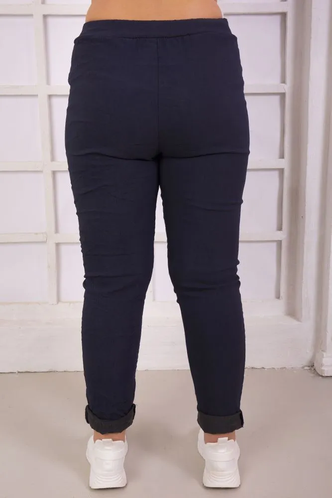 Plain Glitter Drawstring Trouser