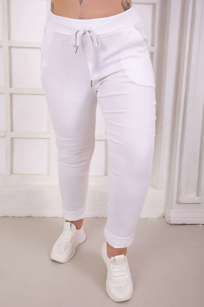 Plain Glitter Drawstring Trouser