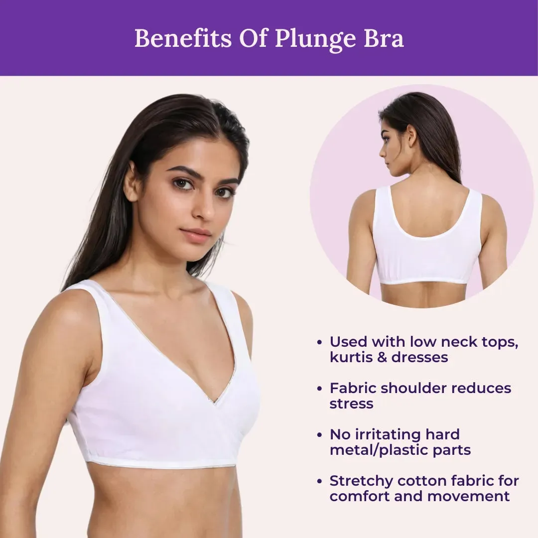 Plunge Bra | Cross Over Neckline | Medium Coverage | U Back | Pack Of 3