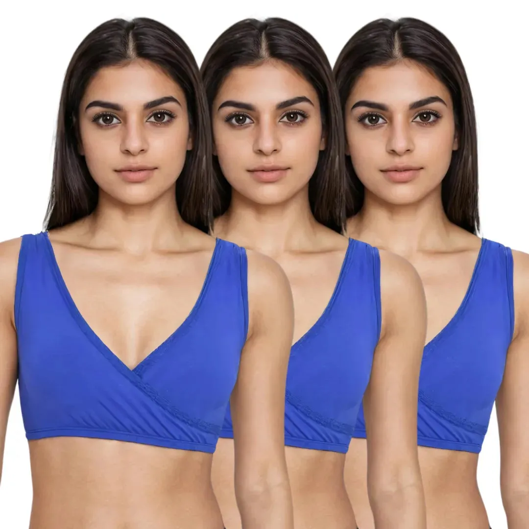 Plunge Bra | Cross Over Neckline | Medium Coverage | U Back | Pack Of 3