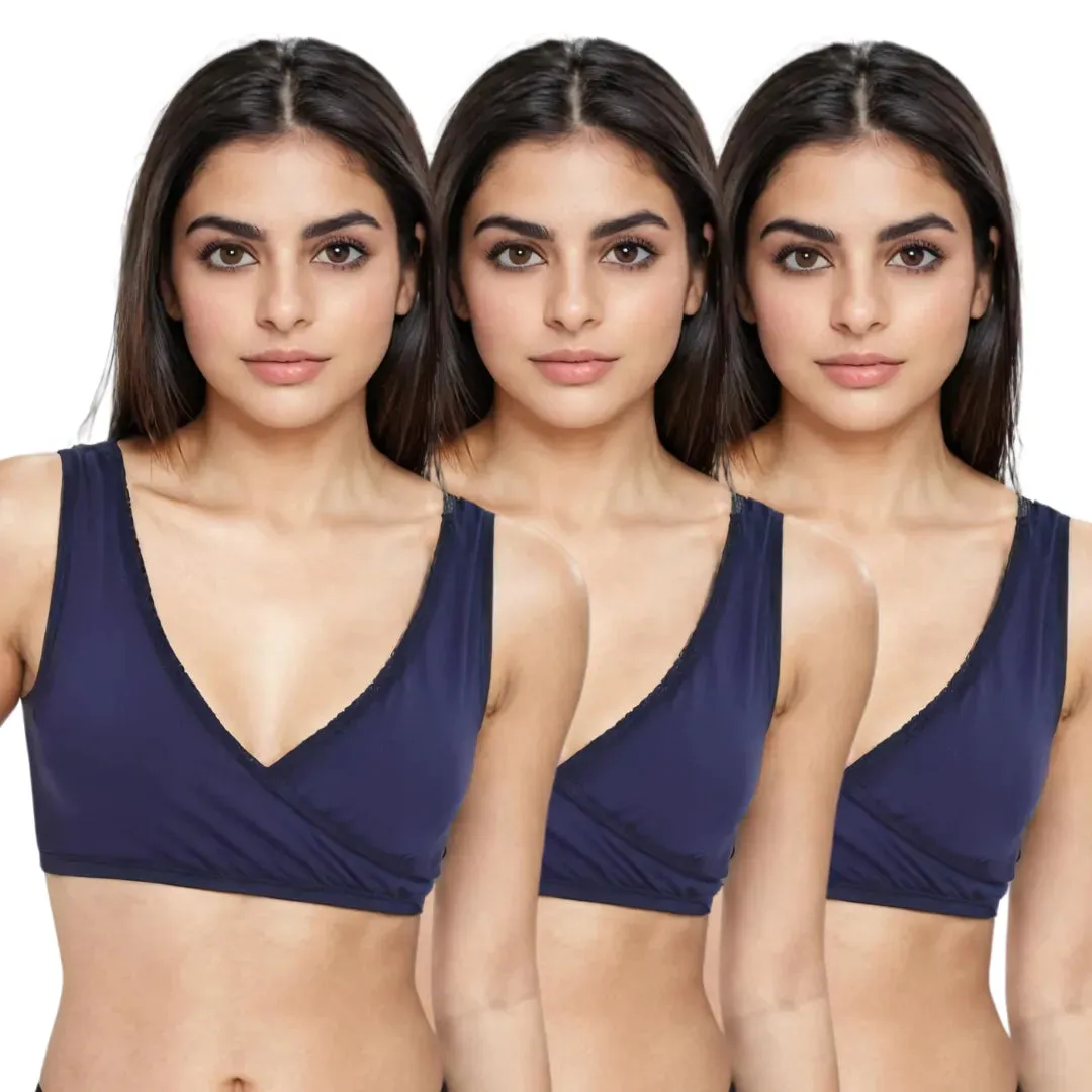 Plunge Bra | Cross Over Neckline | Medium Coverage | U Back | Pack Of 3
