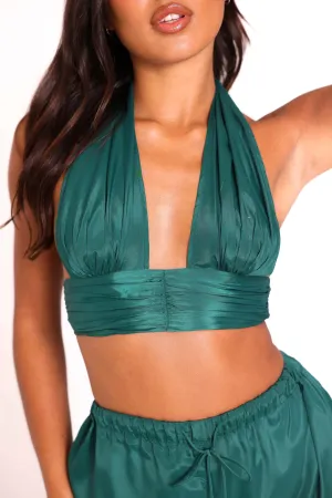 Plunge satin crop