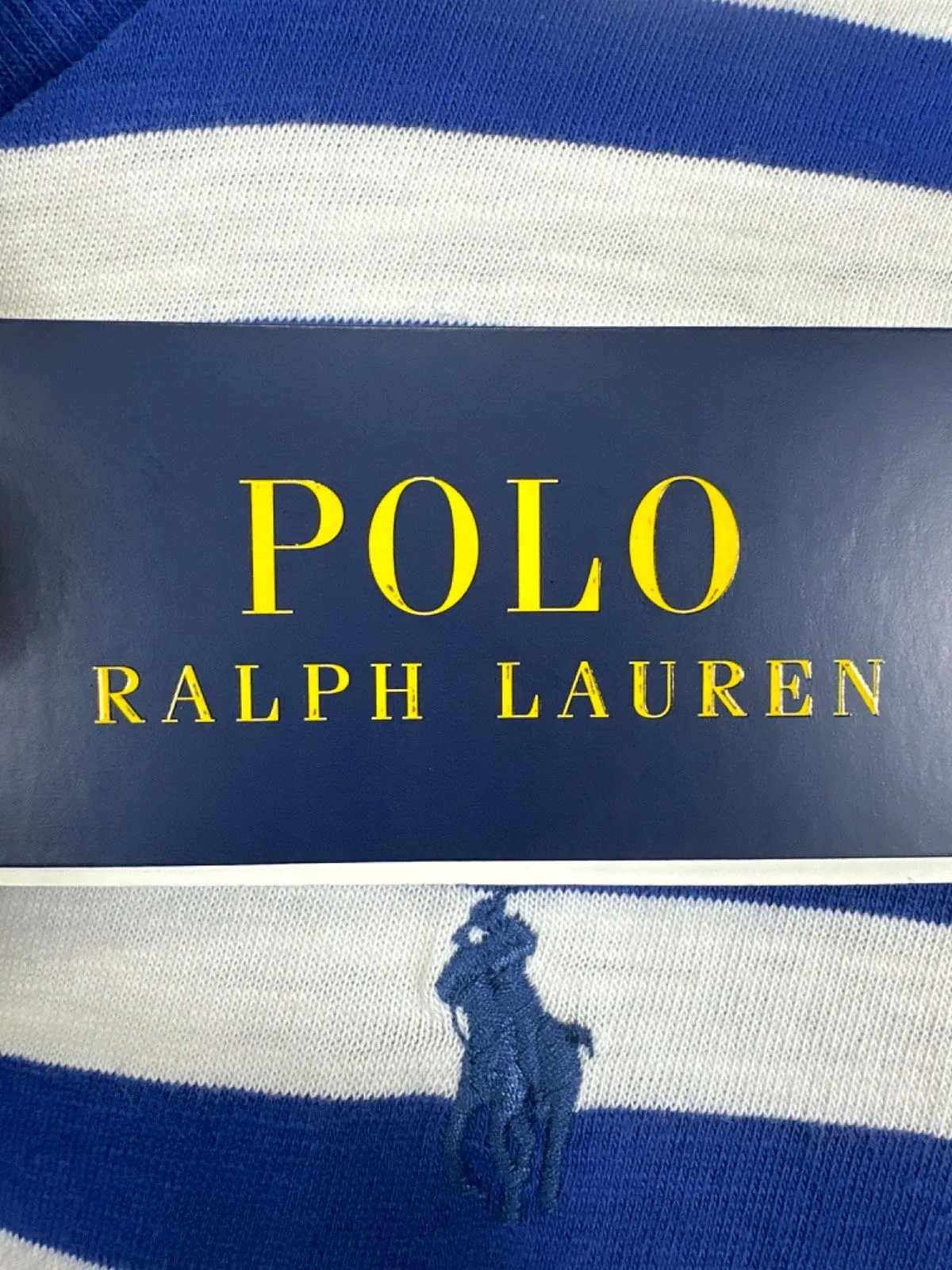 Polo Ralph Lauren Blue Striped Embroidered Polo Pony Logo T-Shirt Dress UK XL