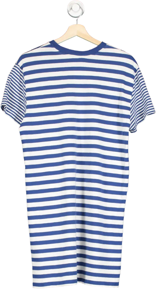 Polo Ralph Lauren Blue Striped Embroidered Polo Pony Logo T-Shirt Dress UK XL