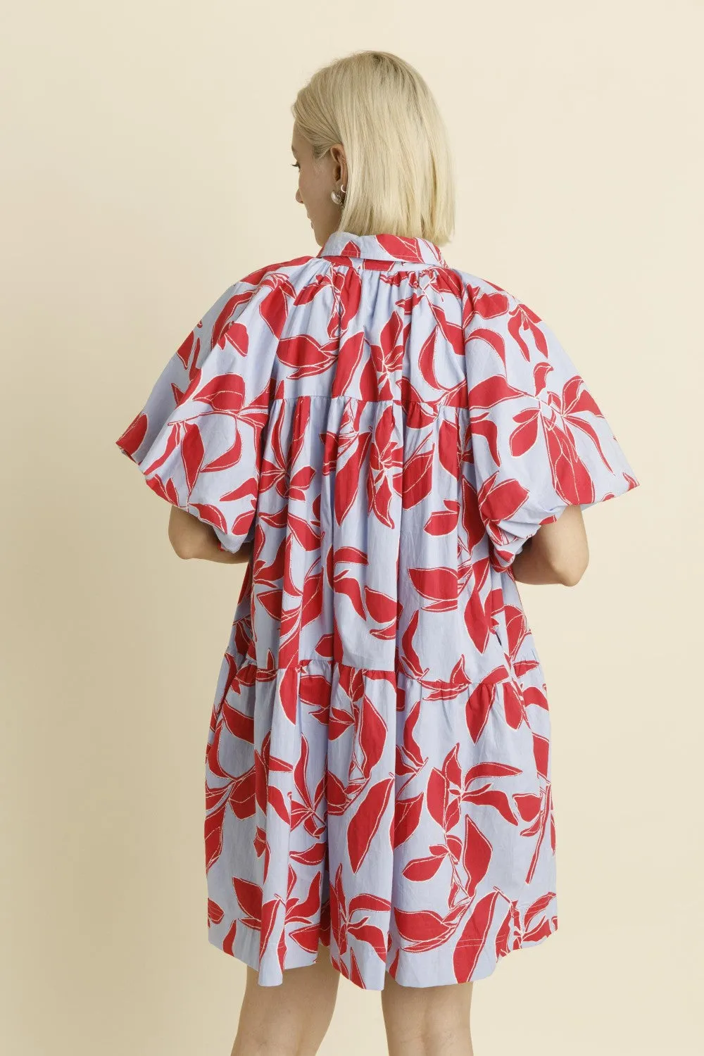 PRINTED MINI SHIRT DRESS