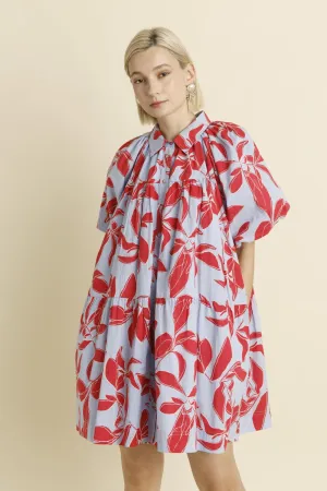 PRINTED MINI SHIRT DRESS