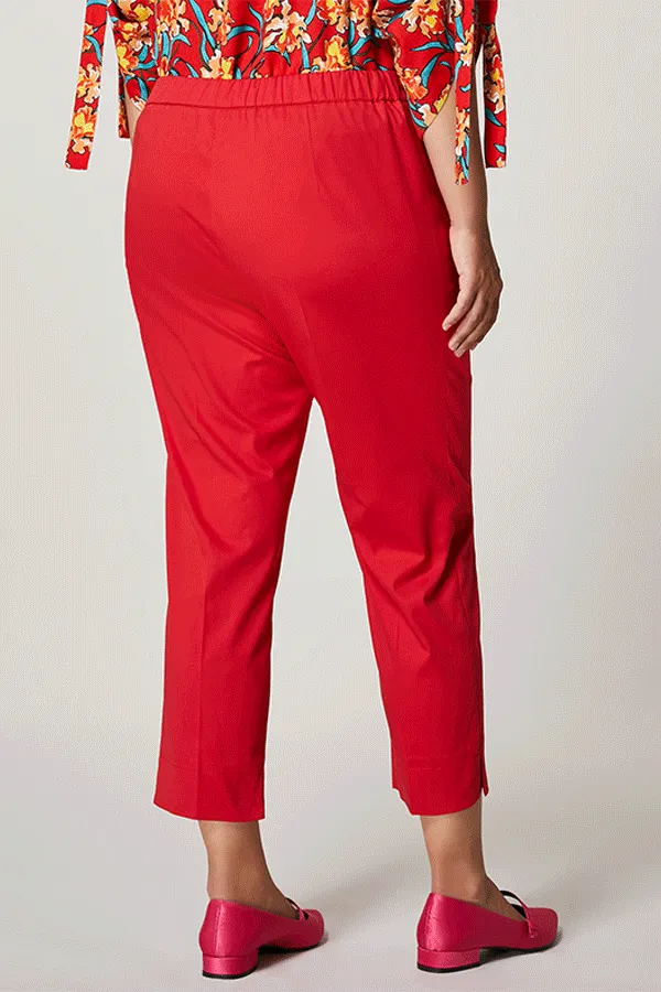 RECITA STRETCH SATIN CROPPED TROUSERS