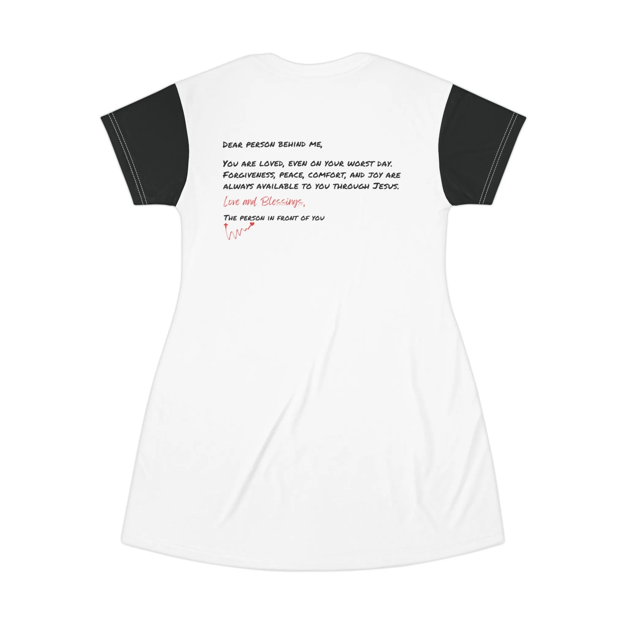 Redeemed T-Shirt Dress - White/Black