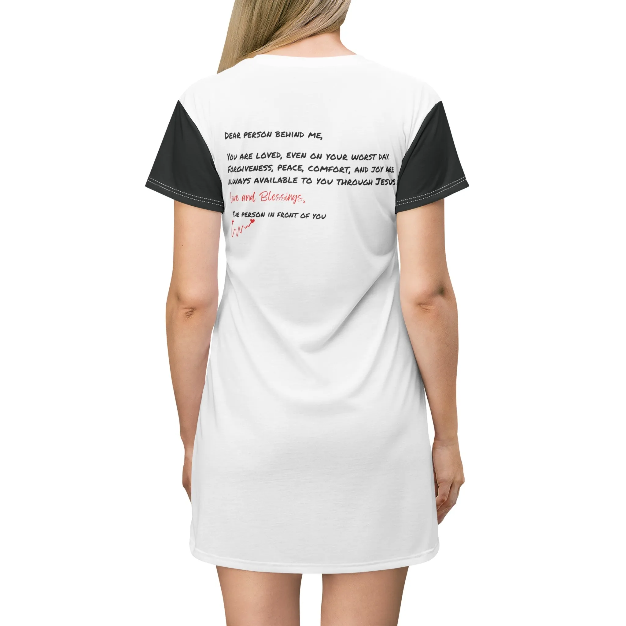 Redeemed T-Shirt Dress - White/Black