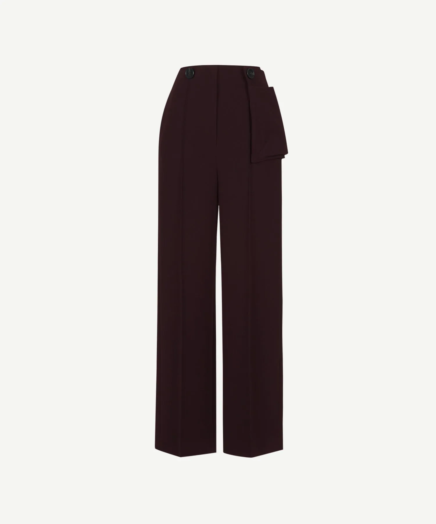 [Restocked] Deep mahogany buttoned waist pouch trousers