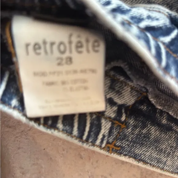 Retrofête jeans myla pant stone wash denim acid bottoms cropped trousers joggers