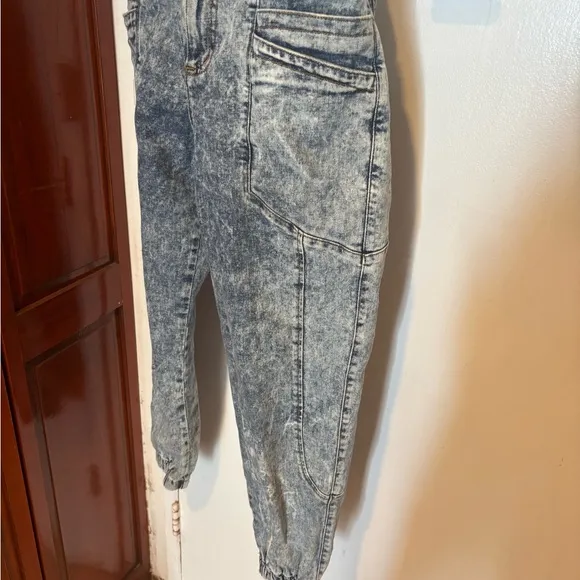 Retrofête jeans myla pant stone wash denim acid bottoms cropped trousers joggers