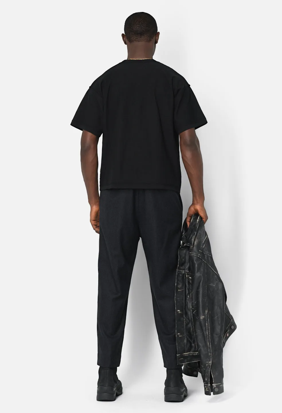 Reversed Cropped Tee / Black