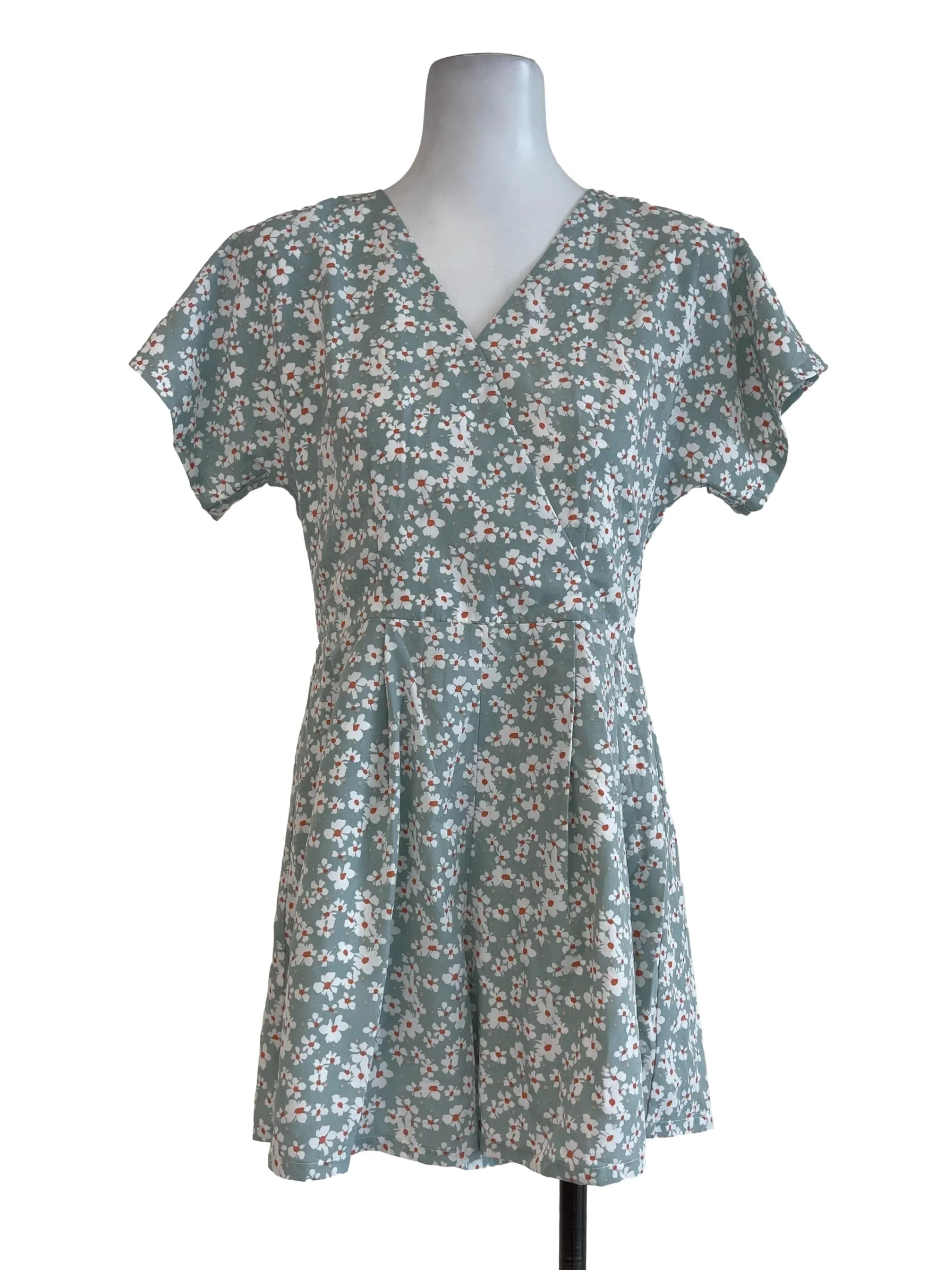 Sage Green Daisy Romper