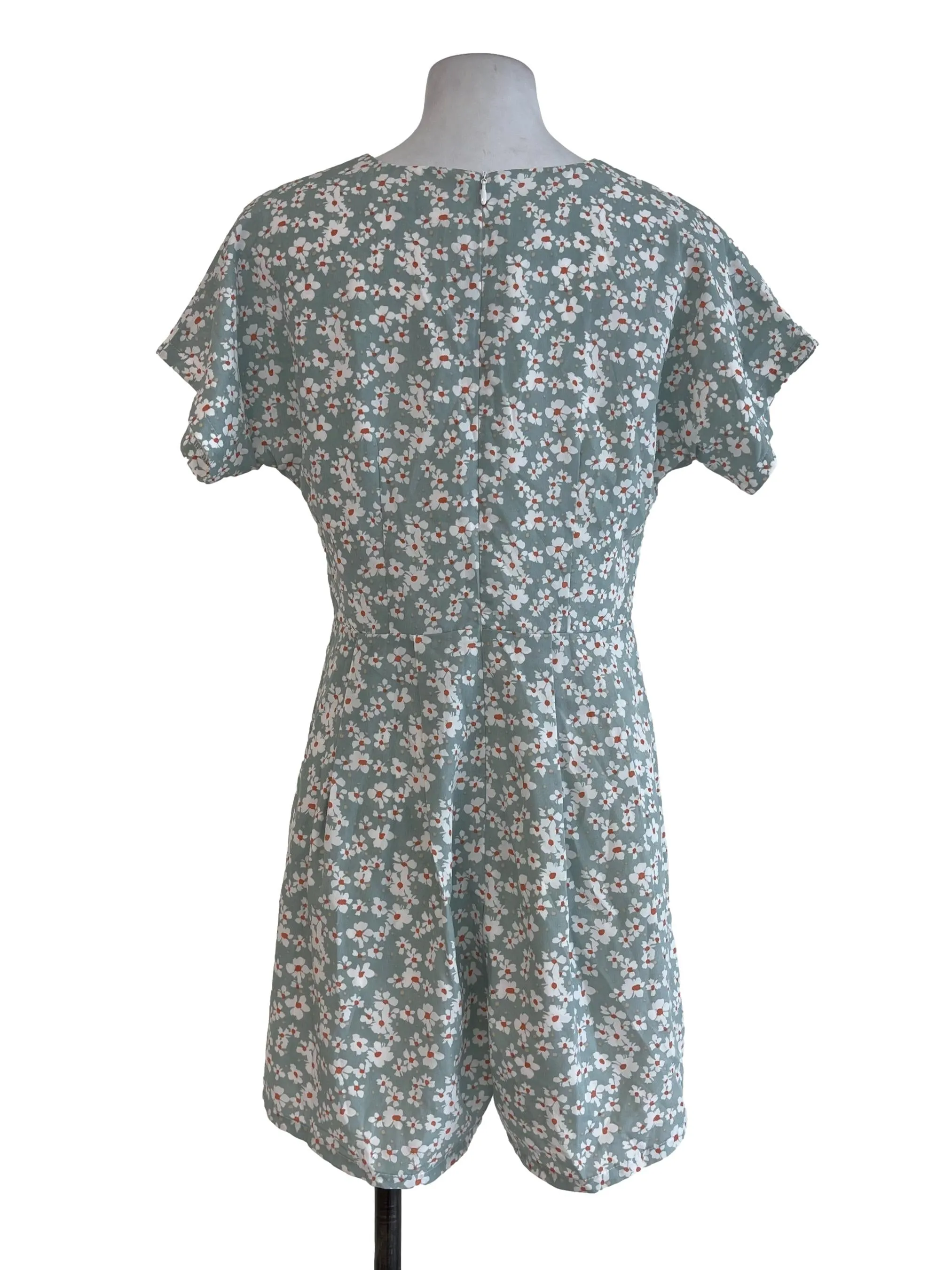 Sage Green Daisy Romper