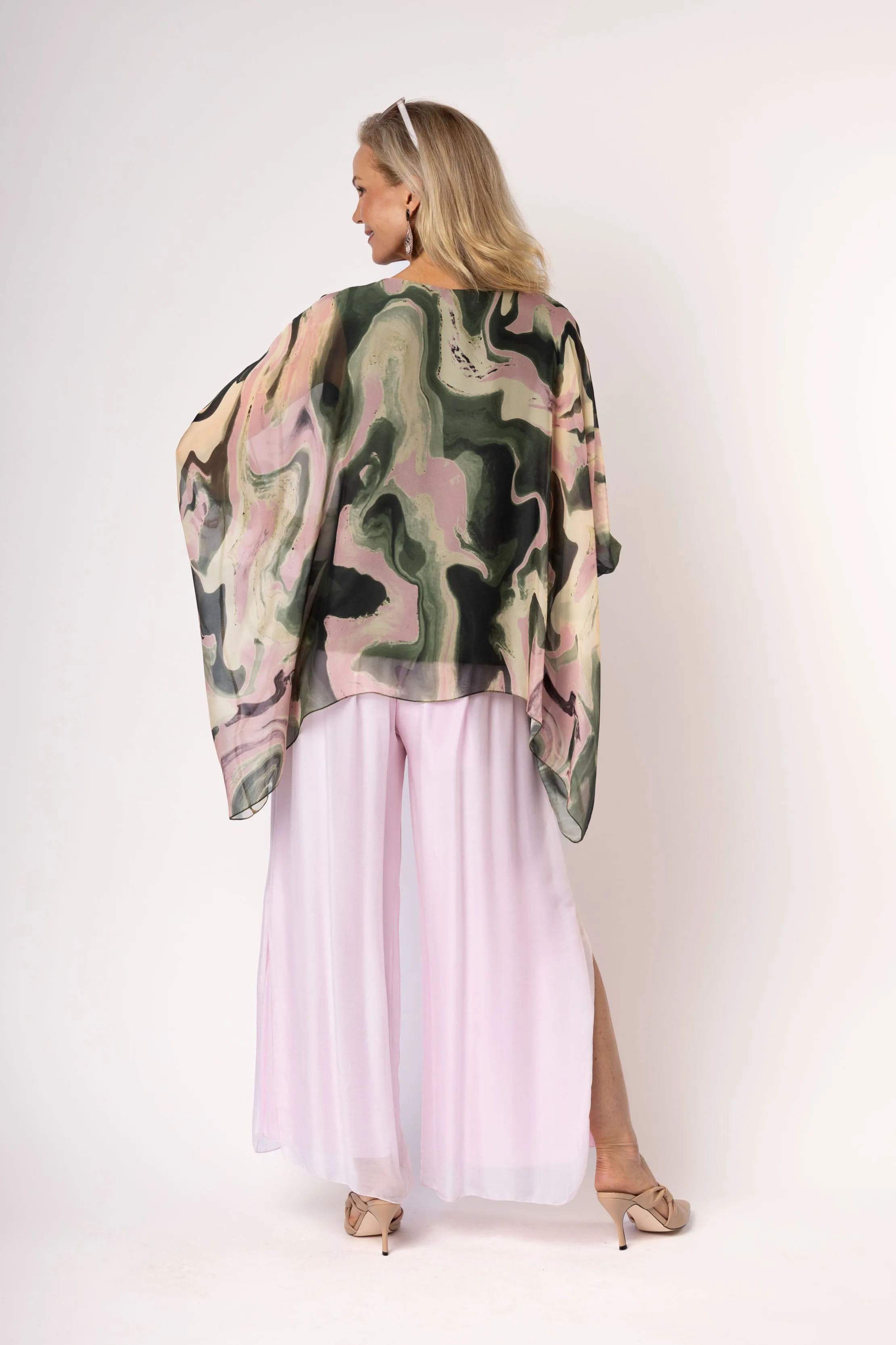Samira Silk Top in Khaki