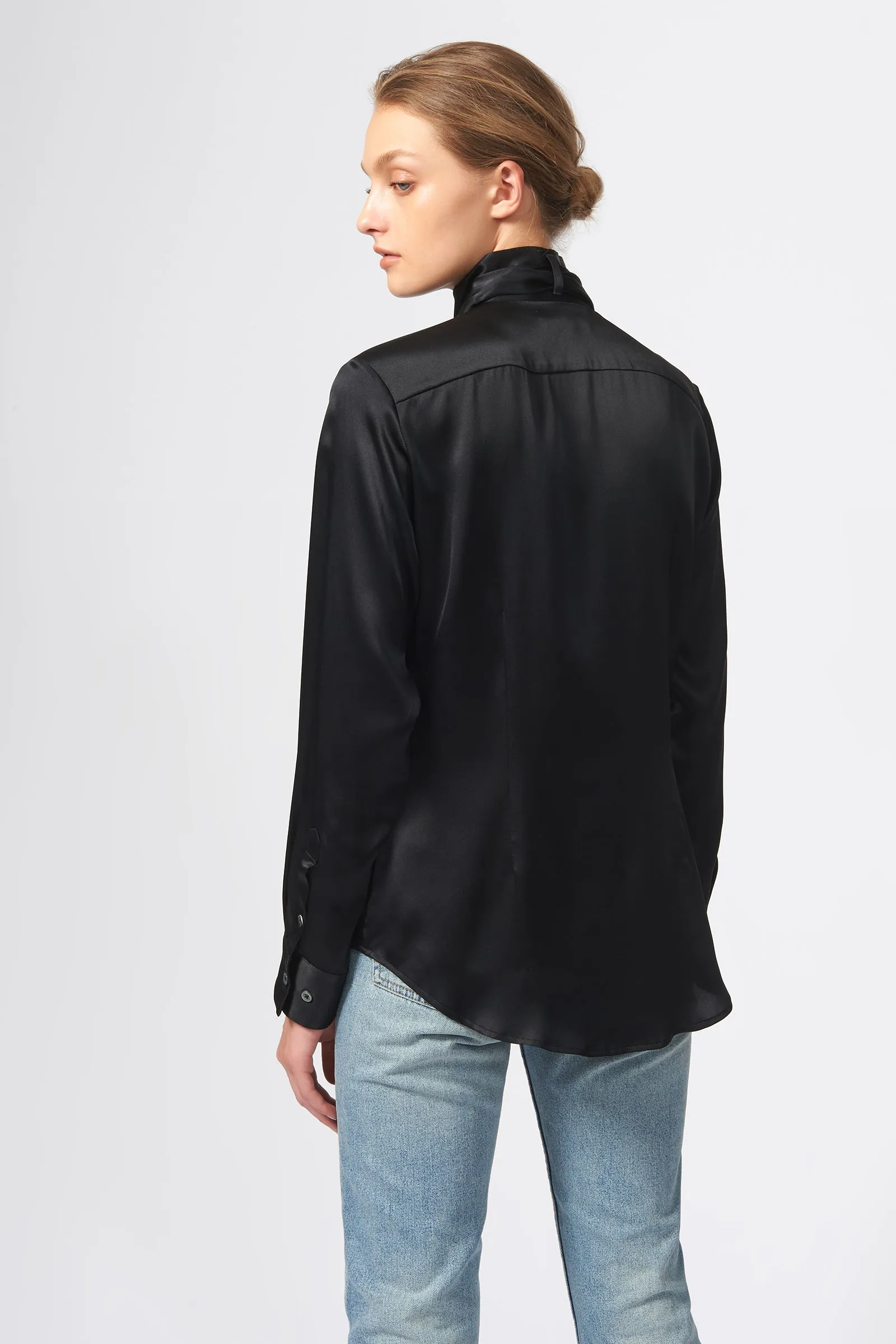 Scarf Tie Blouse - Black