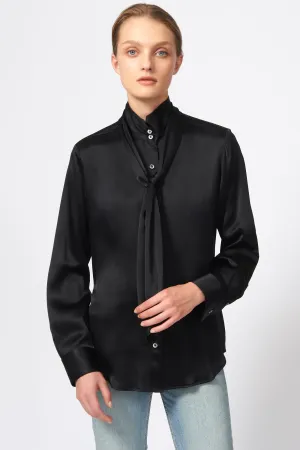 Scarf Tie Blouse - Black