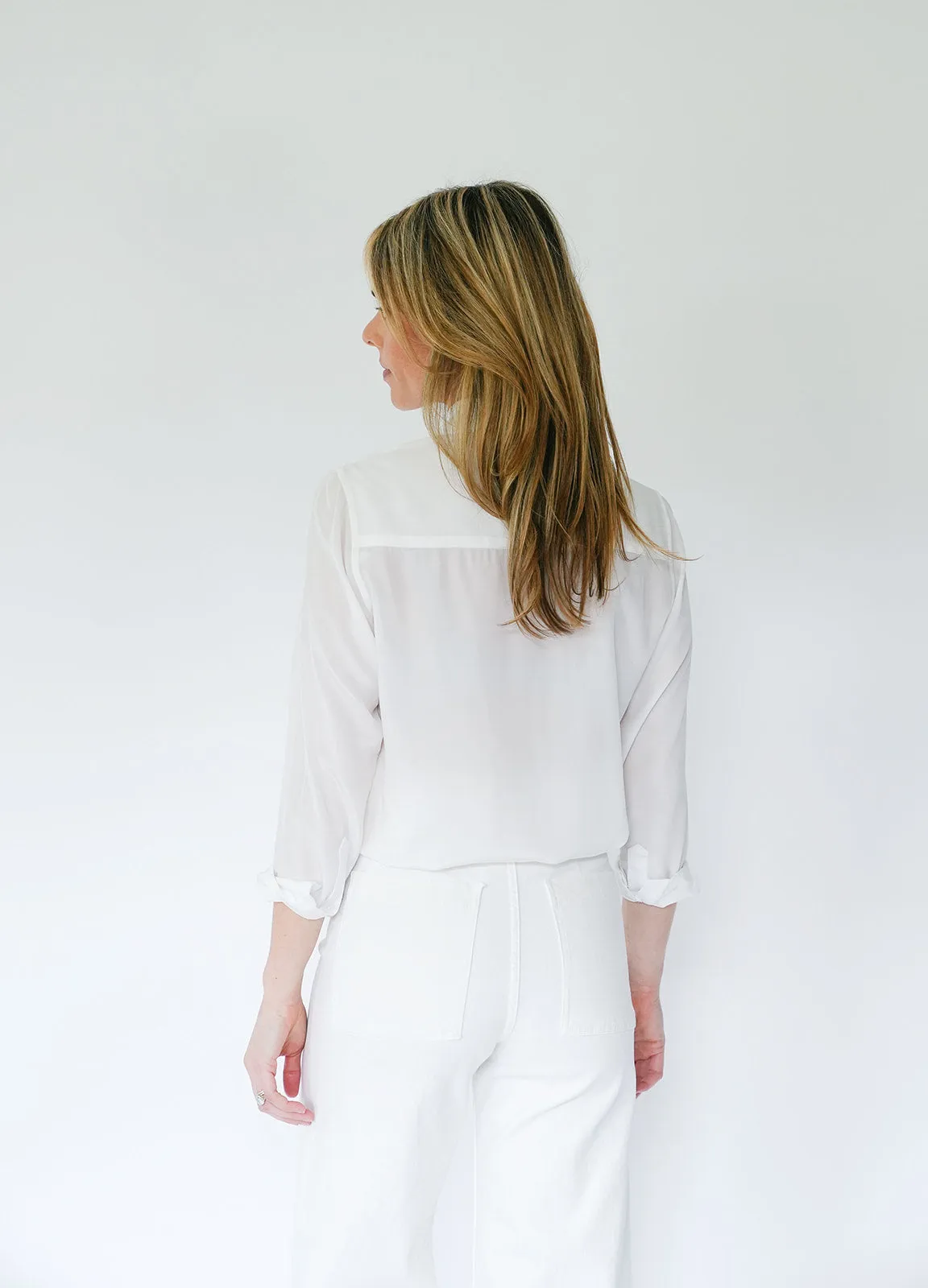 Serena Shirt with Pockets in Essential White