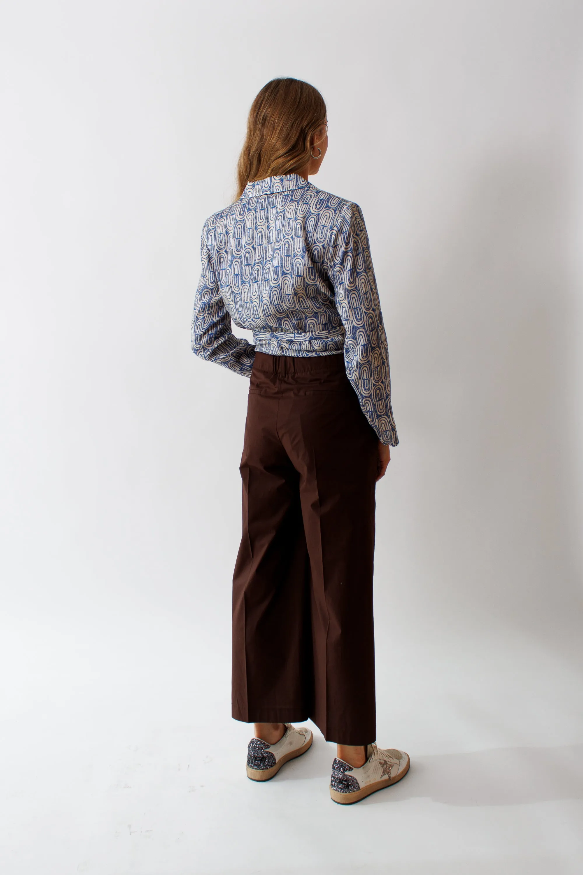 Seventy Fine Stretch Cotton Poplin Knit Trousers
