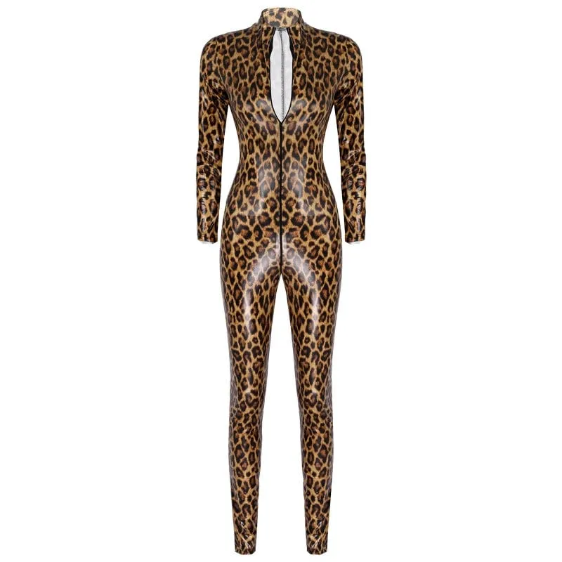 Sexy Bodysuit | Bodysuit | Womens Bodysuit | Womens Jumpsuit | Leopard Print Bodysuit | Leopard Print Catsuit | Leather Bodysuit | Cosplay