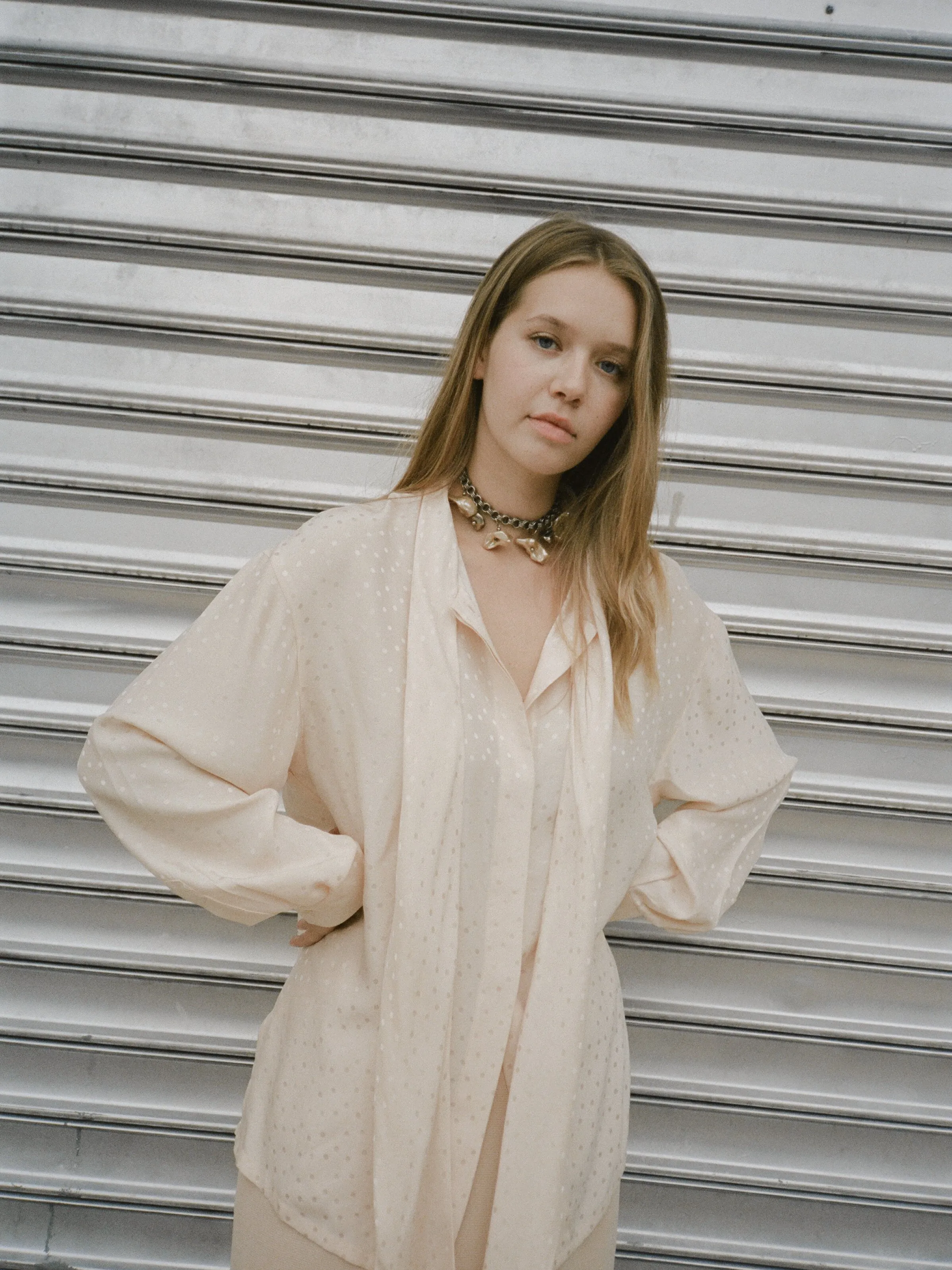 Shell Pink Secretary Blouse