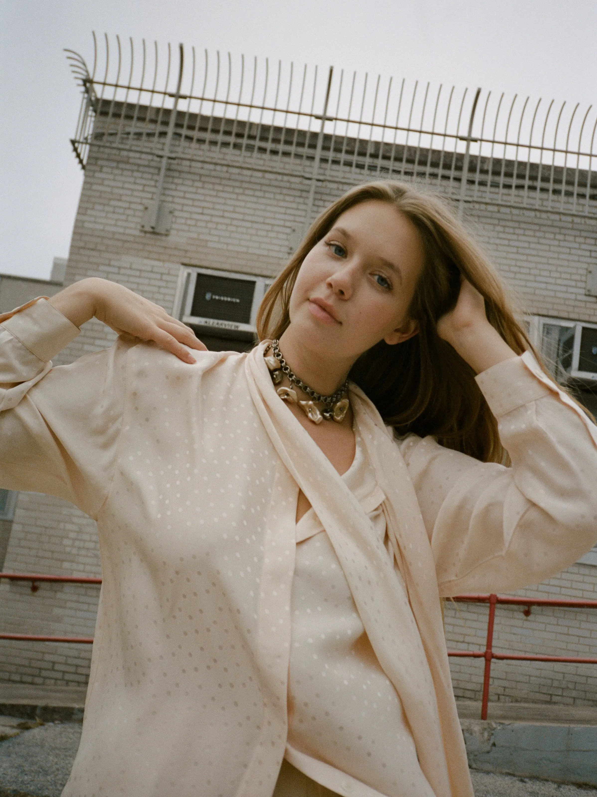 Shell Pink Secretary Blouse
