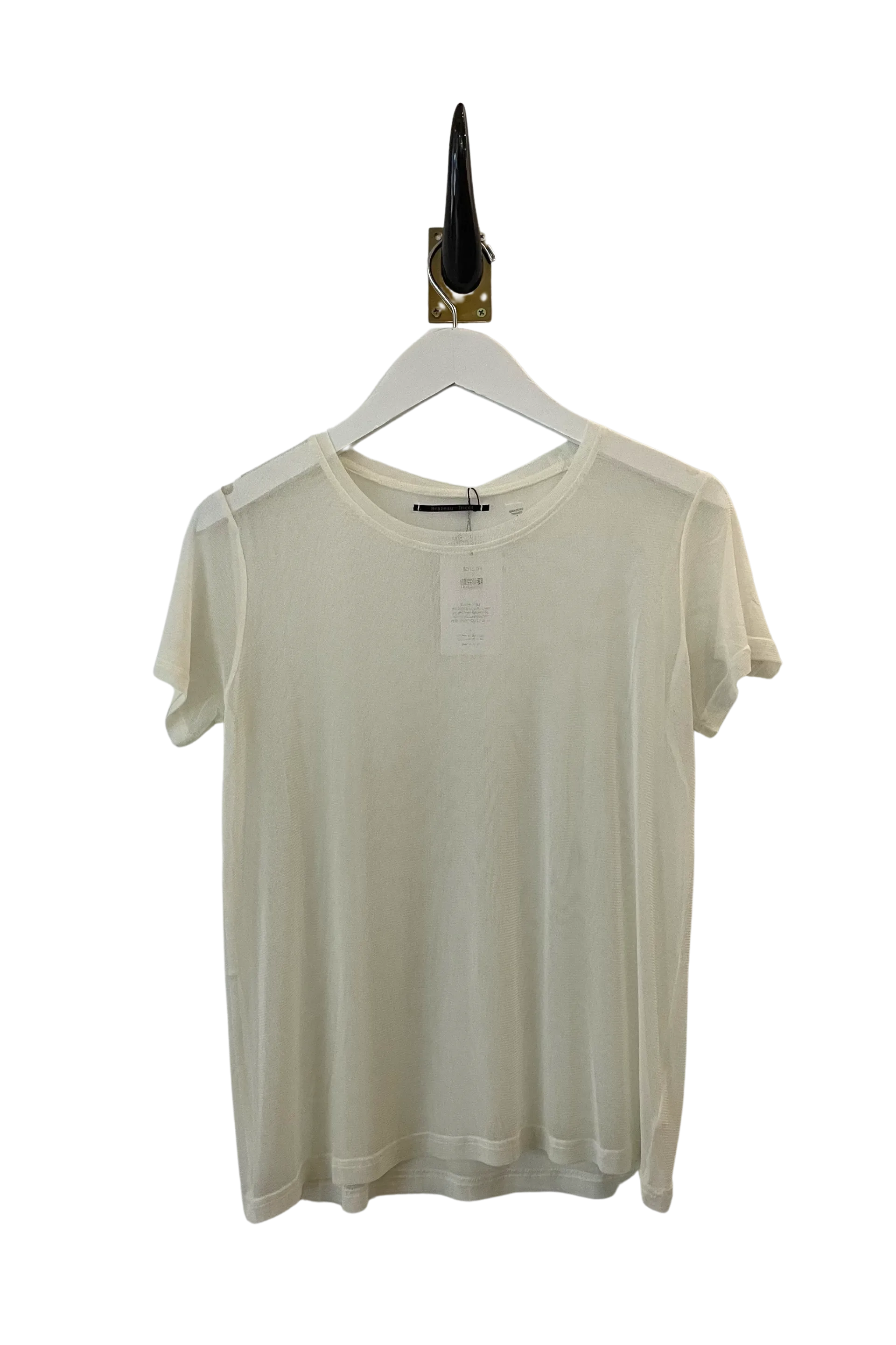 Silk Tulle Creme Boyfriend Top