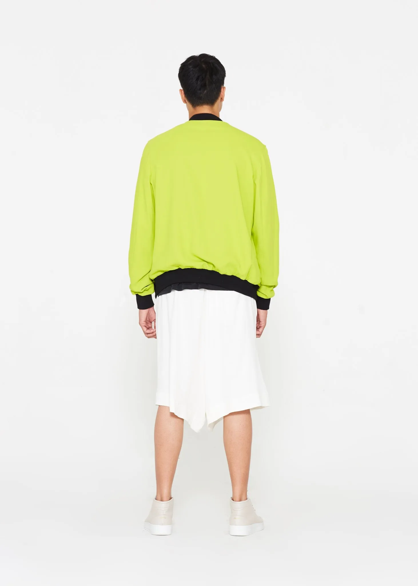 Silk/Crepe Bomber Jacket