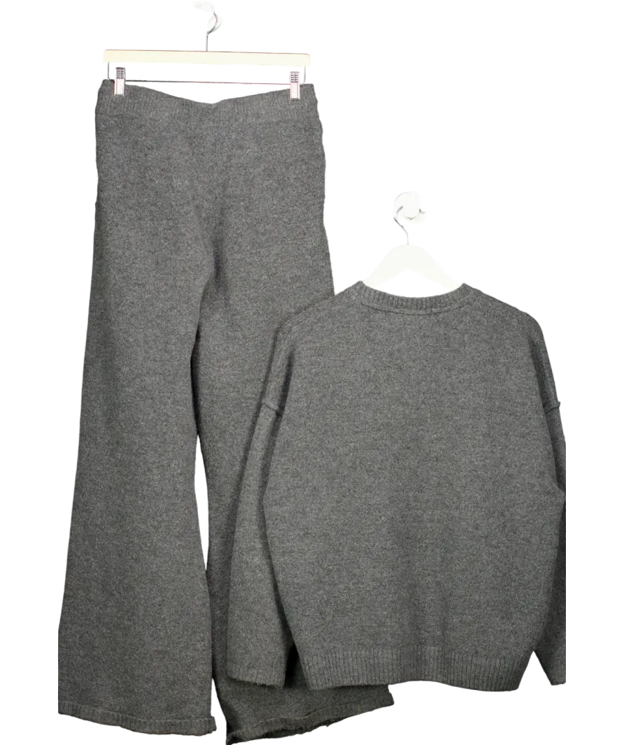 Six Stories Grey Knitted Oversized Jumper And Trouser Co-ord Set UK S
