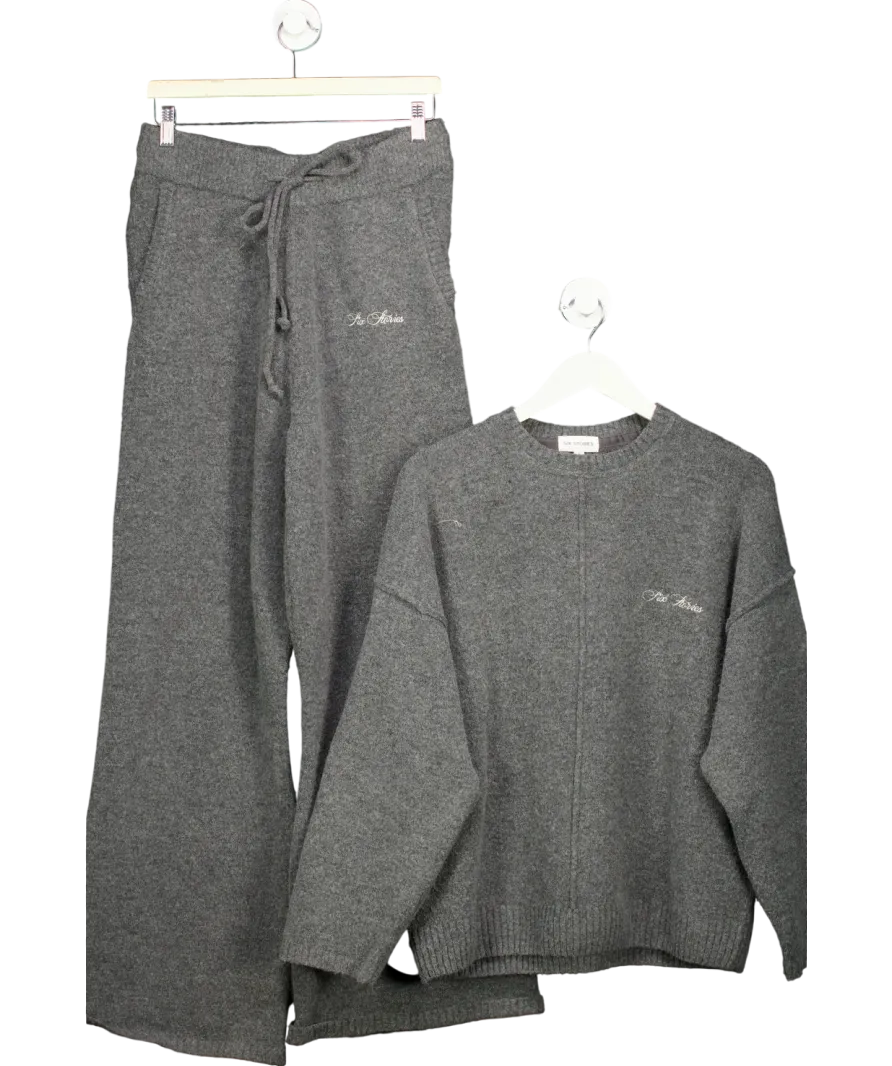 Six Stories Grey Knitted Oversized Jumper And Trouser Co-ord Set UK S