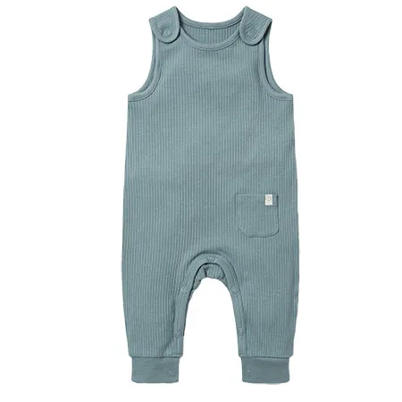 Sky Ribbed Dungarees