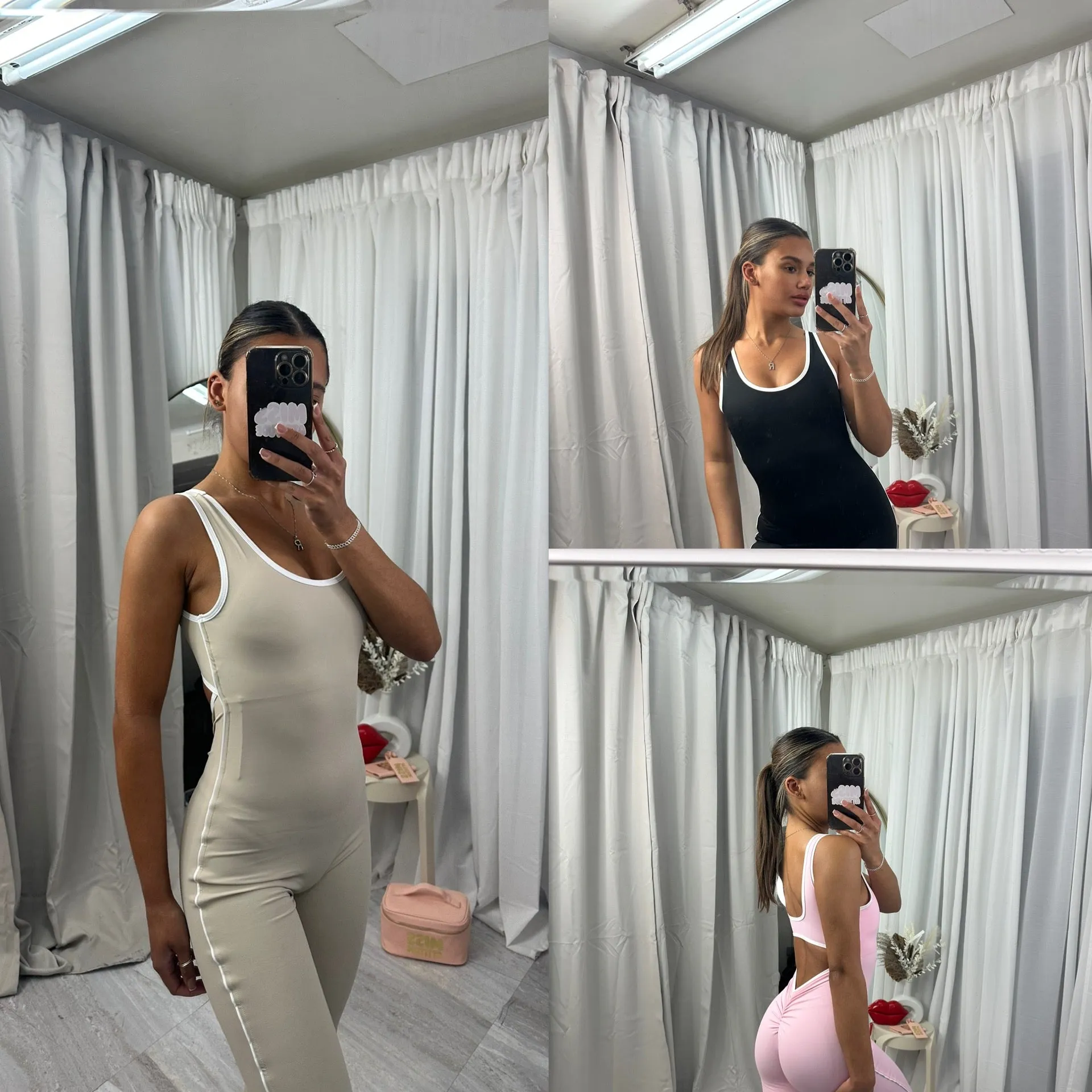 Sleeveless contrast pin stripe jumpsuit with scrunch  bum