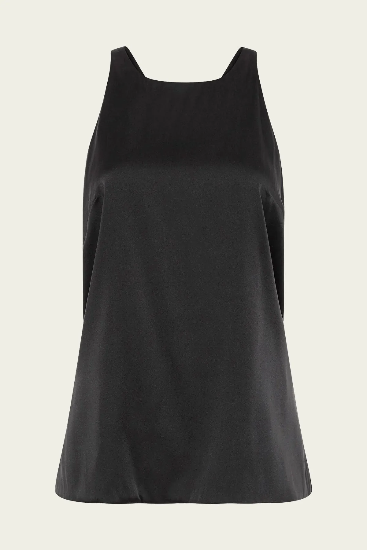 Soft Silk Suspender Top in Black