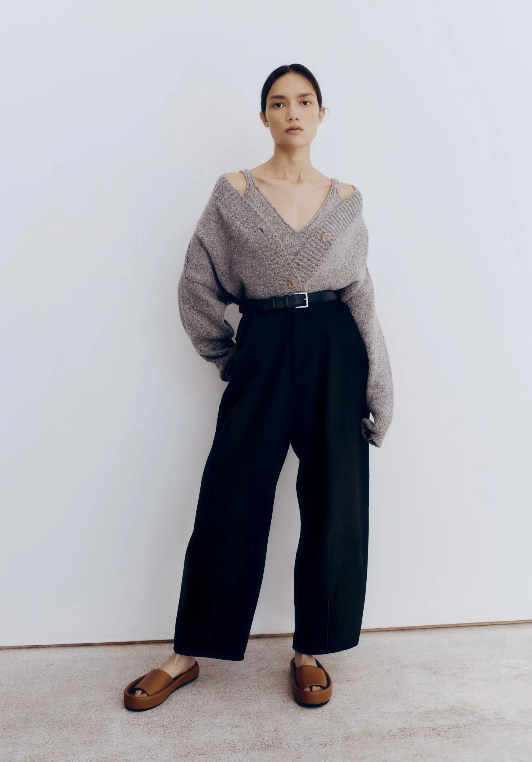 Soft Wool Cardigan, Grey