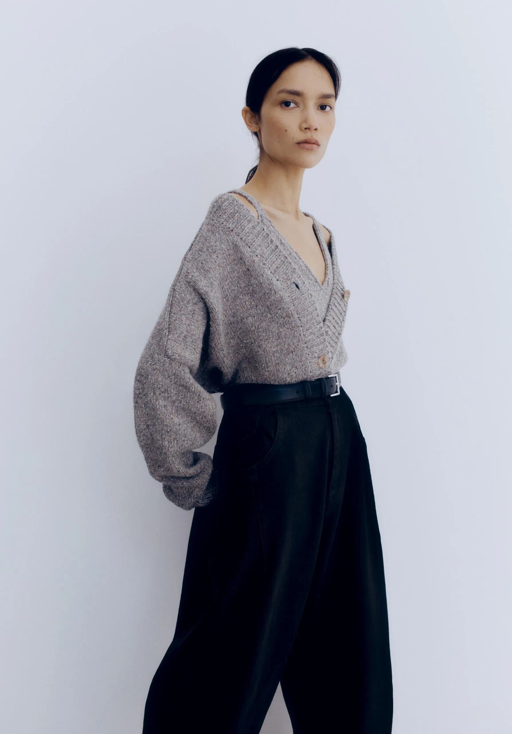 Soft Wool Cardigan, Grey