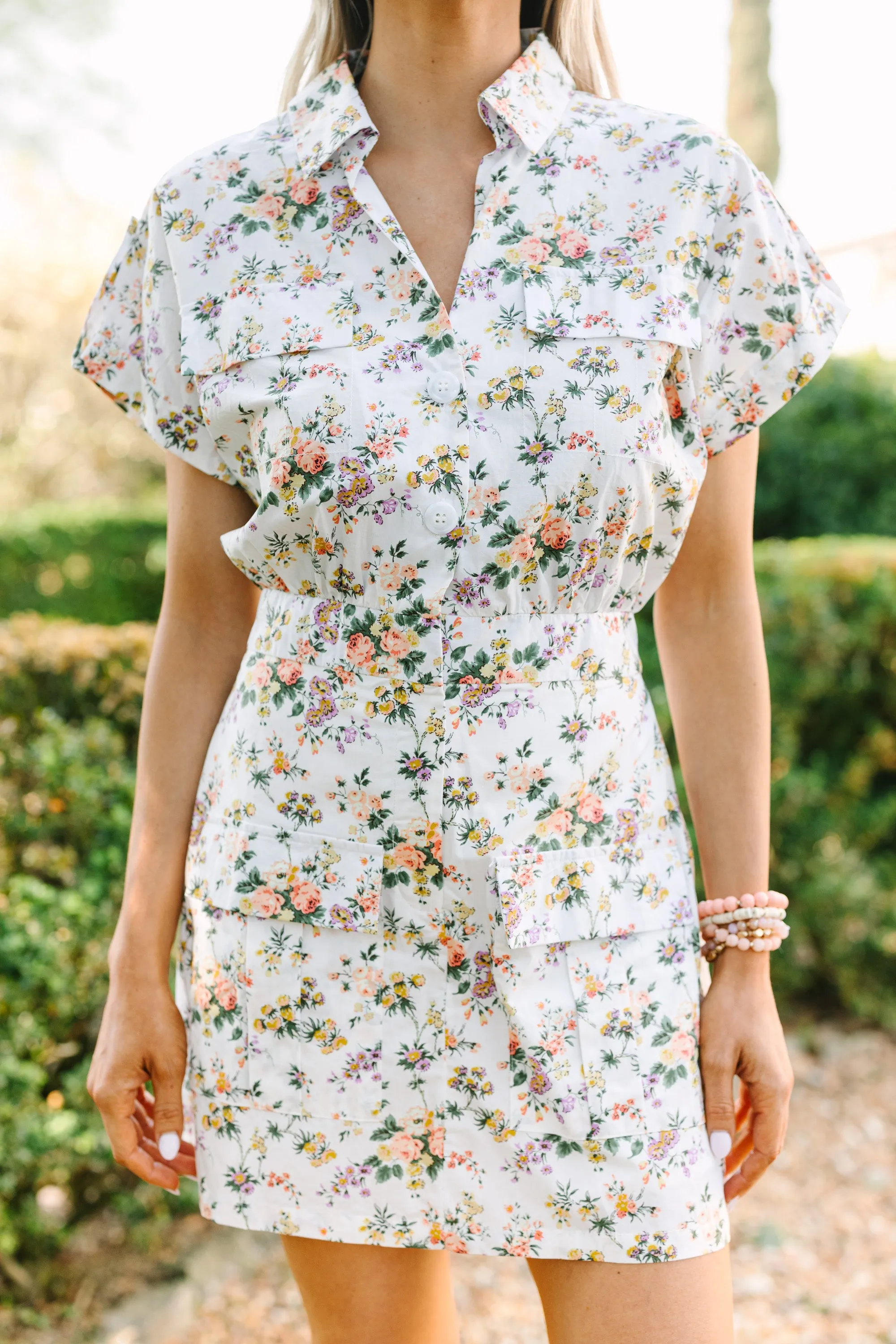 Something To See Ivory White Floral Romper