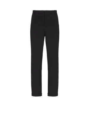 Straight-leg crystal-embroidered trousers