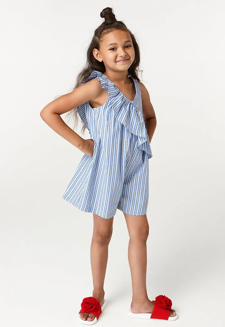 Stripe Frill Short Jumpsuit