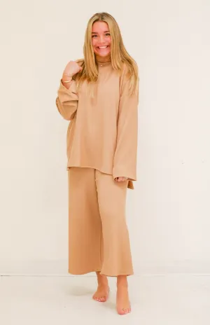 Sweet Love Ribbed Set in Peanut Butter