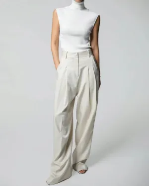 TAMSIN PLEATED TROUSERS IVORY