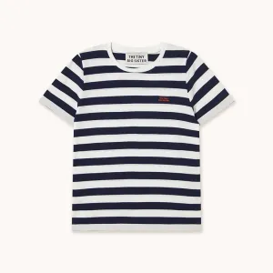 The Tiny Big Sister - Striped tee - off white / navy blue