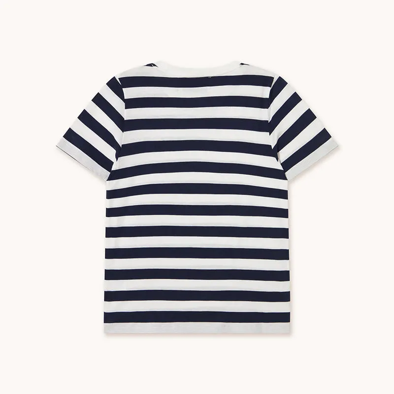 The Tiny Big Sister - Striped tee - off white / navy blue