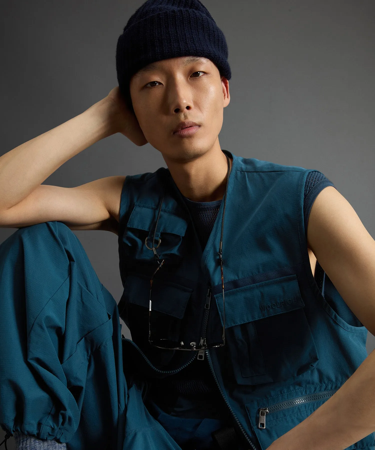 Todd Snyder x Woolrich Fishing Vest in Blue