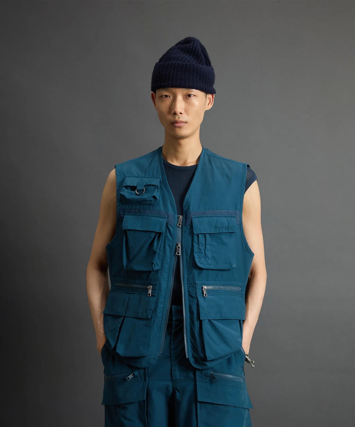 Todd Snyder x Woolrich Fishing Vest in Blue