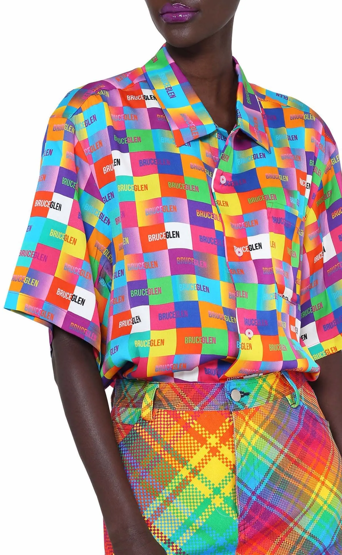 Unisex "Happy" Print Camp Shirt