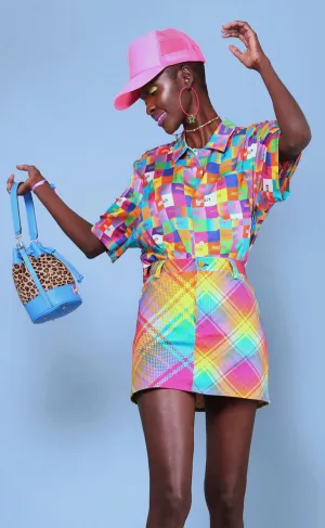 Unisex "Happy" Print Camp Shirt