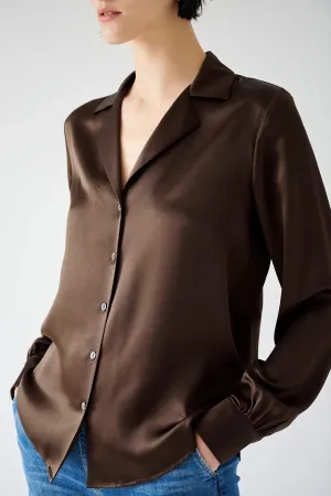 Velvet - Soho Silk blouse in Chocolate