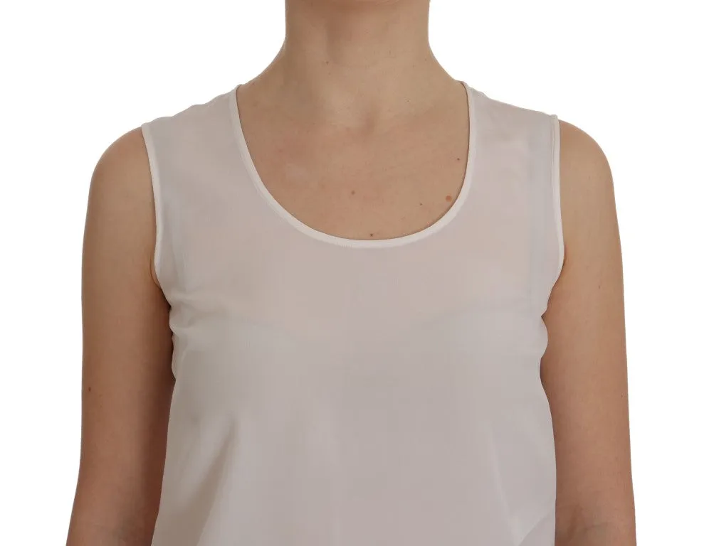 White Crystal Sleeveless T-Shirt