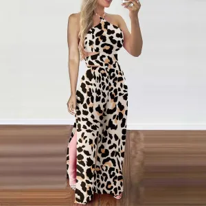 Wholesale Women's Streetwear Leopard Sleeveless Bodysuits